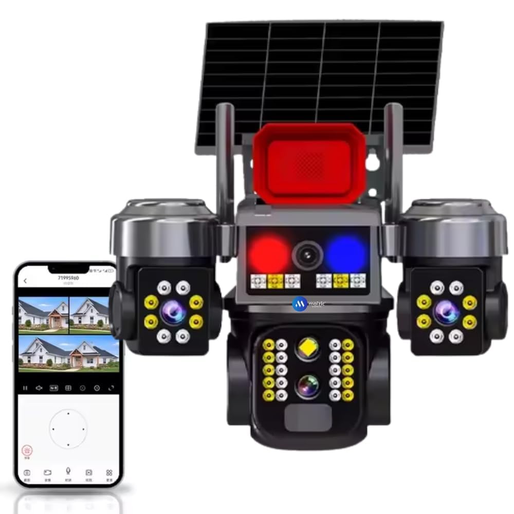 Maizic Smarthome Batcam Siren 4G Solar Triple Lens CCTV Camera | 3�3MP UHD | Outdoor Security | Manual Side Rotation | Color Night Vision | Human Detection | Two-Way Audio | IP67 Waterproof-image-37