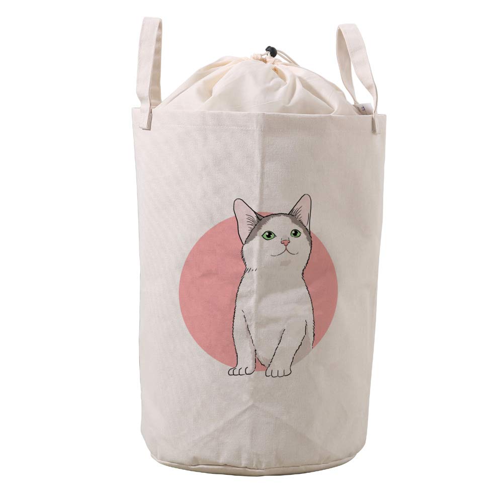 Bolsa de lino con diseño de gato ideal para organizar juguetes en el dormitorio infantil 1