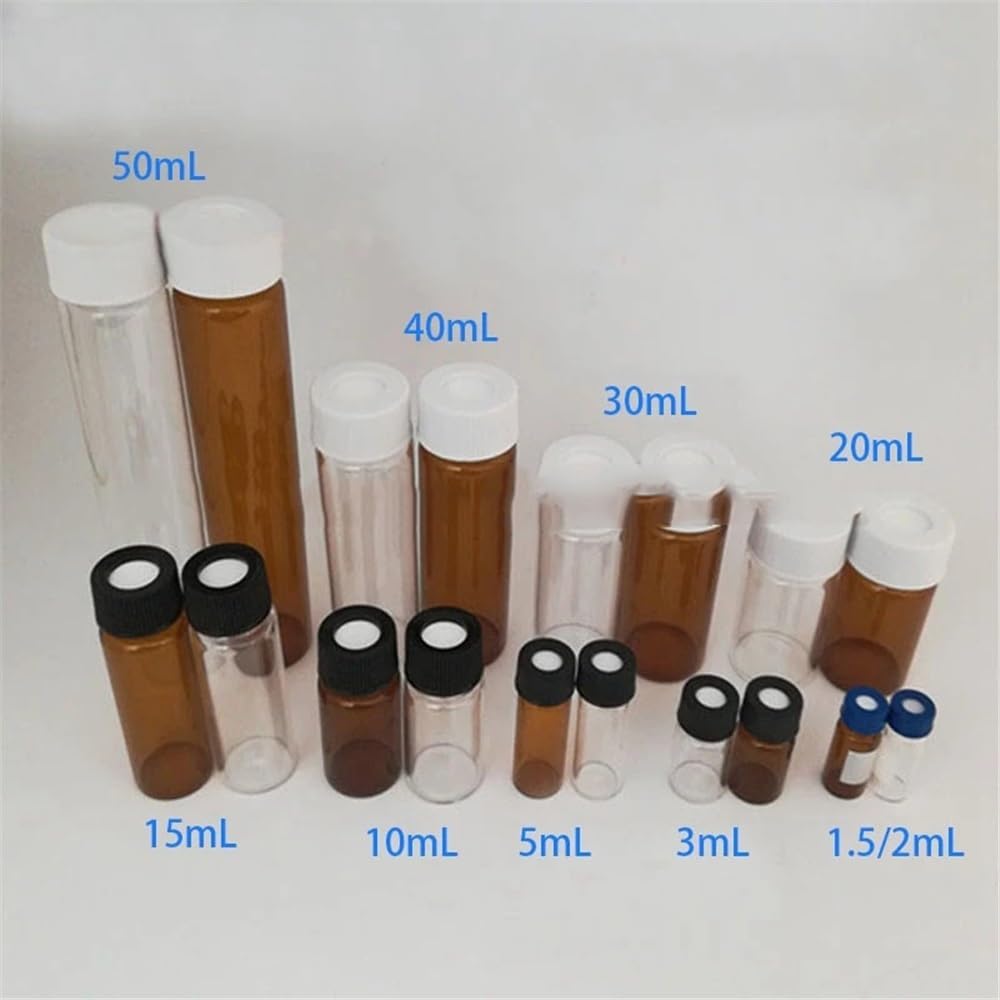 Attrezzature e forniture di laboratorio 10/20 pezzi da 20 ml a 60, flacone di iniezione con testa a vite in vetro laboratorio, campione trasparente/marrone for esperimenti