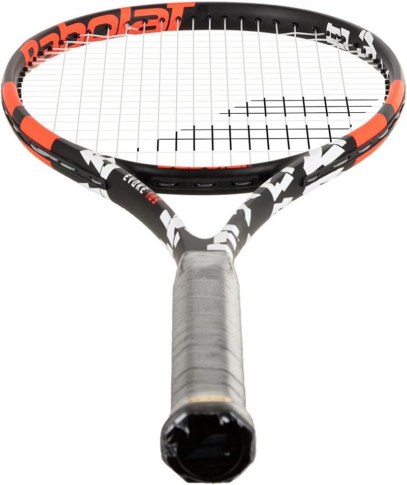 Babolat Evoke 105 Strung Tennis Racquet, Black/Orange (4 1/4" Grip) : Sports & Outdoors