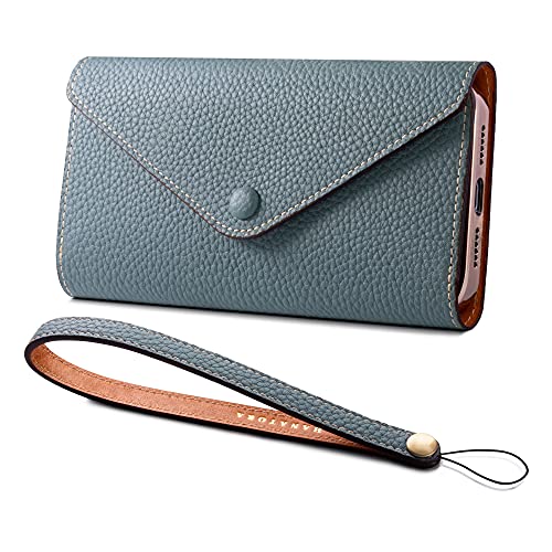 iPhone8 / iPhone7 /iPhone SE3/SE2 三つ折り 手帳型 ケース 本革 レザー カバー かっこいい おしゃれ カード収納 シンプル 大人 スマホケース 高級 メンズ レディース プレゼント WH-8-IcyBlue