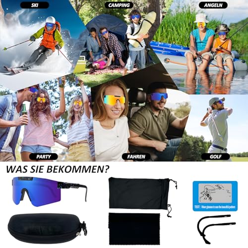 DADAPANGHU Schnelle Brille Rave Polarisierte Sonnenbrille Herren Fahrradbrille Damen Fahrrad Brillen Herren Sportbrille, UV400 Schutzbrille für Outdooraktivitäten Wie Radfahren Ski Fischen Laufen