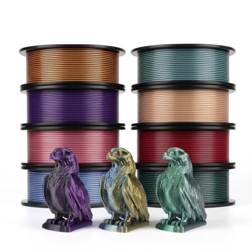 eSUN 250g Silk Dual-Color PLA Filament Bundle,8 Packs of 250g Spools, 2KG