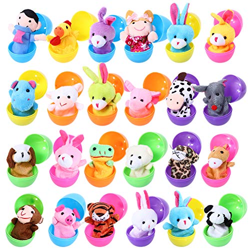 Twister.CK Marionetas de Dedo con Huevos de Pascua, 24 Piezas de Marionetas de Mano Set Marionetas de Animales Juguetes Muñecas Lindas para niños, espectáculos, Juegos, escuelas Cover
