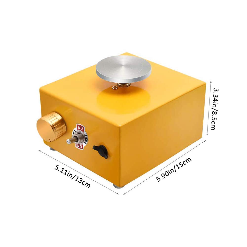 Mini Töpferscheibe Elektrische Töpfermaschine mit 6,5 cm &10 cm Drehteller DIY Töpferscheibe Maschine für Kinder DIY Keramik Anfänger