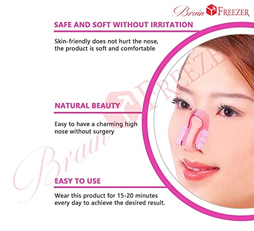 Image of Brain Freezer Nose Shaper, Fashion Invisible Nose Up Lifting Clip Shaper Shaping Tool Straightening Beauty set of 5 Pink