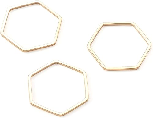 Vista 145 de FASHEWELRY Anillos de acero inoxidable 70cs con eslabones de corazón, 4 tamaños, de metal con forma de corazón, bisel abierto, conectores