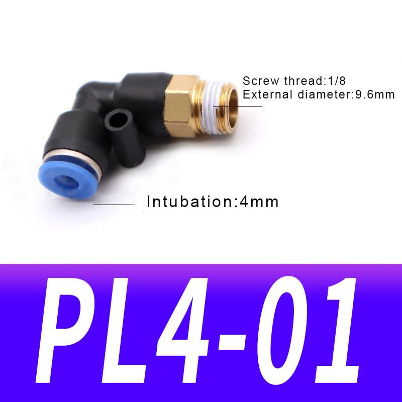 Conector neumático PL codo de manguera aire rosca cuadrada conector rapido PL12-04 5