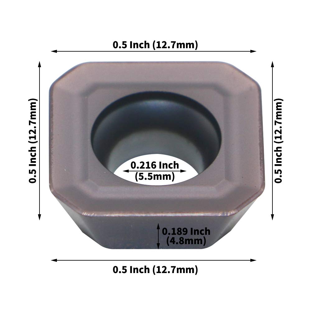 LingGan 10PCS SEHT 43 AFSN Carbide Insert Face Mill SEHT1204 X45 PC230 Lathe Milling CNC Tools Milling Cutter for Processing Stainless Steel.