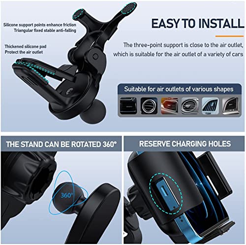 Image of 15W Qi Wireless Car Charger Mount Holder Compatible for Samsung Galaxy Z Fold7 Fold6 Fold5 Fold4 Fold3 Fold2 Fold 4.3in-6.9in Phone Auto Clamp Fast Charger
