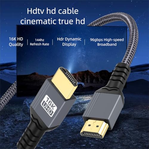 Cable HDMI de 16K compatible con proyector y monitor UHD a 96 Gbps 6