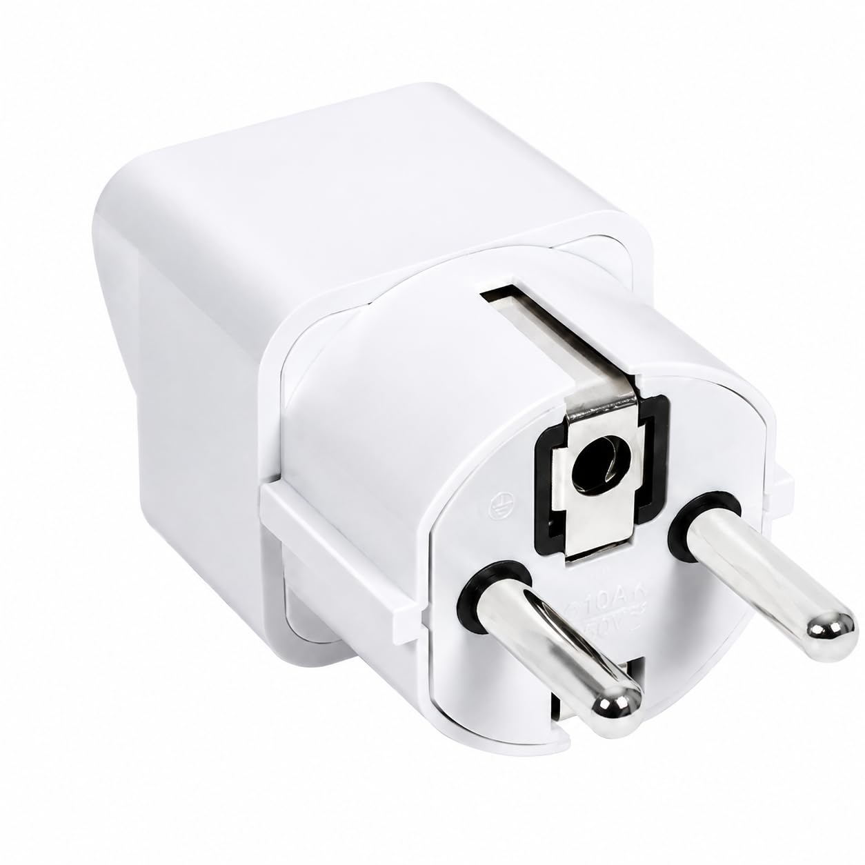 nurat type f german plug adapter | 13a european travel power adapter | schuko plug converter for eu type f sockets | compact international travel plug | pack of 1