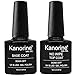 Kanorine™ Vernis Semi permanent Top Coat Base Coat/ Vernis et gel UV/LED pour ongles - Couche de base et couche de finition - 10 ml x2