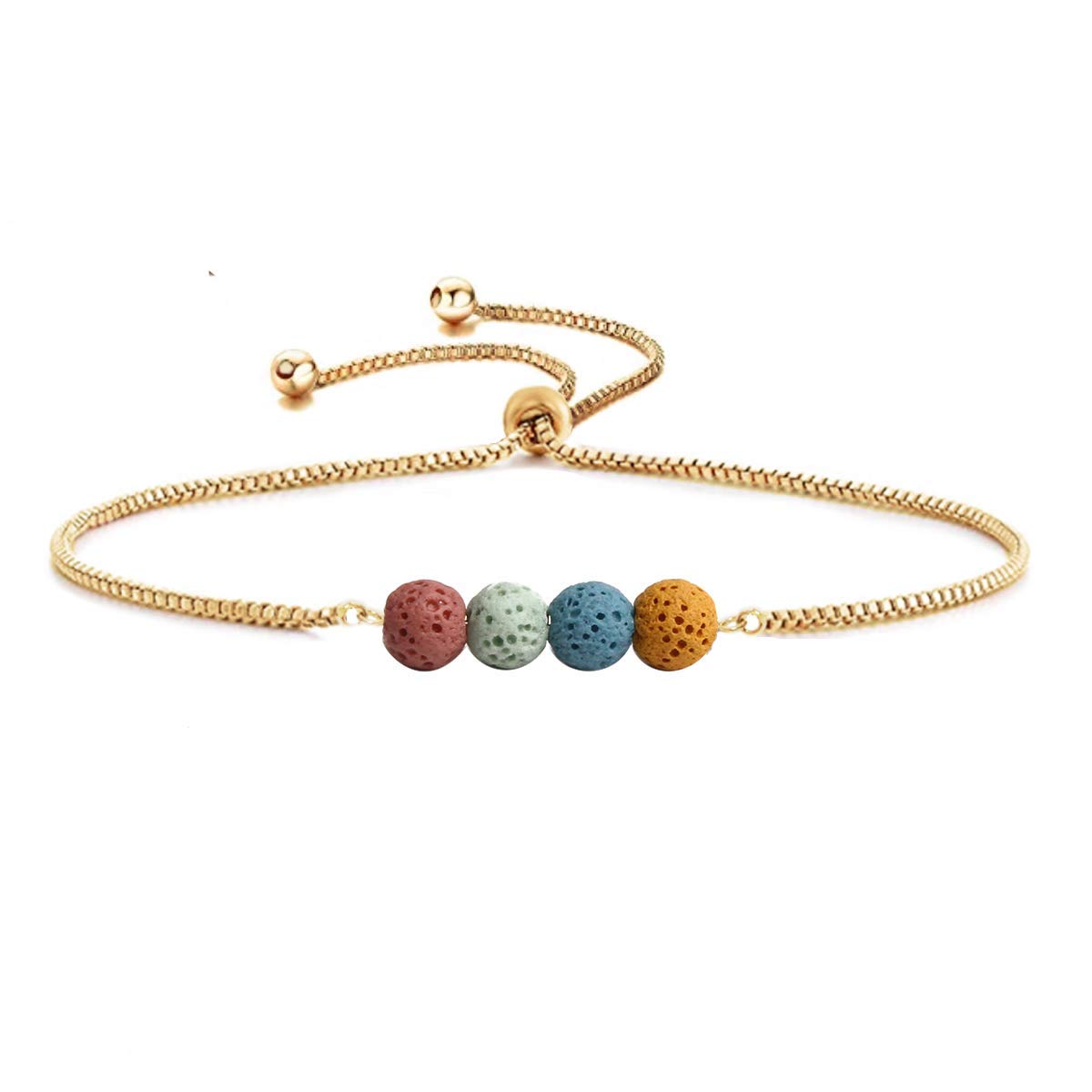 Jardme Essential Oil Diffuser Bracelets, 14K Gold Link Bracelets for Women, Birthday Gifts for Women Mom