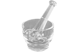 Apothecary Products Glass Mortar and Pestle, Pull Crusher for Herbs