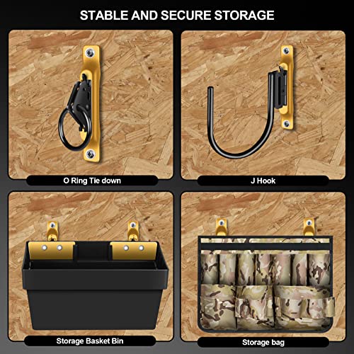 9Pcs E-Track Single Slot Tie Downs| E Track Accessories For Trailer Tie Down Mini Powder E-Track Rail System Ratchet/Cam Straps | Secure Motorcycles, Cargo Loads, Bikes In Trailers, Pickups, Trucks #TOP3