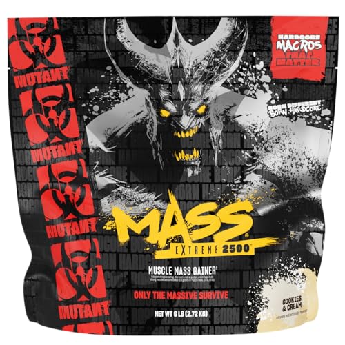 MUTANT Mass Extreme 2500 Gainer | Molkenproteinpulver | Muskelaufbau | Hohe Dichte und saubere Kalorien | 2720 g | Kekse & Creme