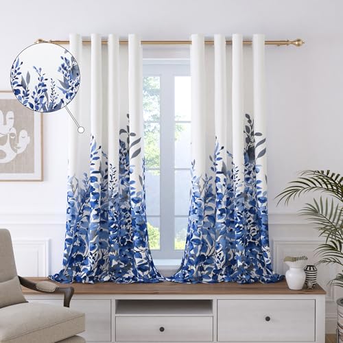 Image of Story@Home Window Curtains 5 Feet Long 1 Piece | Floral Printed Cotton Curtain | Light Filtering Curtain | Curtains for Living Room | (116 x 152 cm, Blue) | Perfect for Home Decor