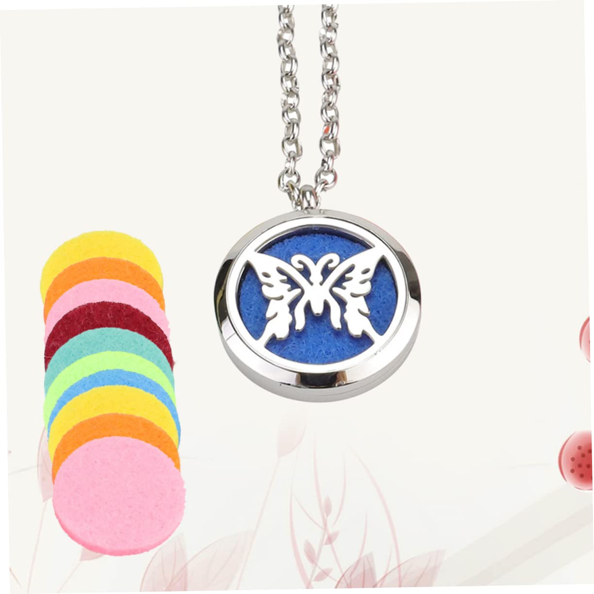 COLLBATH 3pezzi Collana Diffusore Inossidabile Con Ciondolo Locket e Accessorio Per Per Ogni Occasione