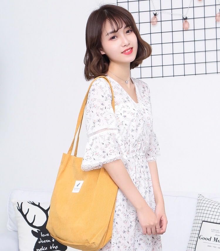 YXQSED Borsa a tracolla in velluto a coste, borsa a tracolla casual di grande capacità per le donne