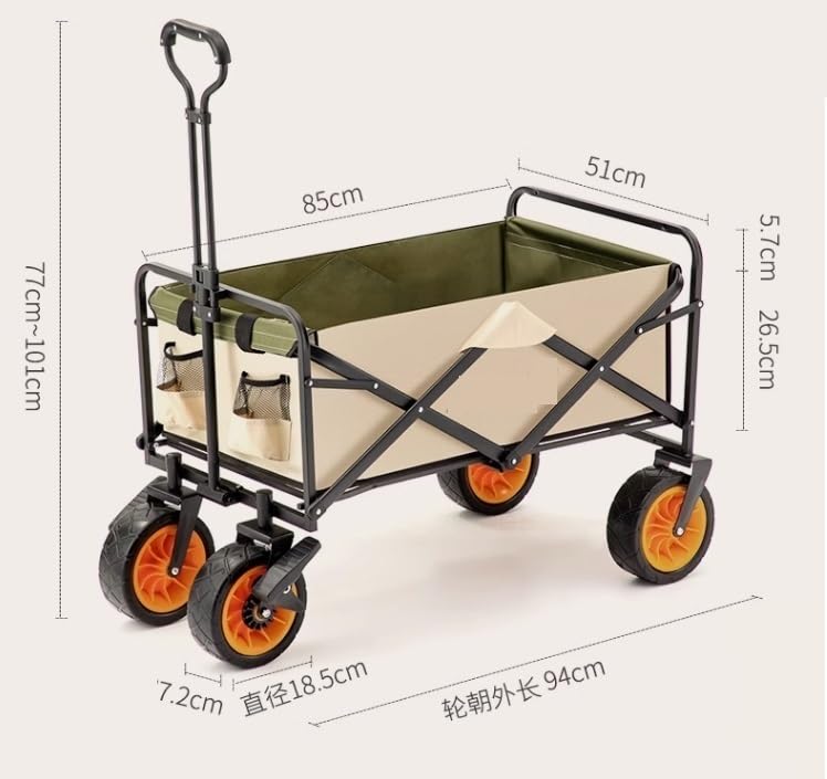 Wagon cart chariot de camping extérieur pliable et robuste pour vos courses - 3
