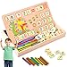 WELLXUNK Bastoncini Matematici in Legno Giochi Matematica Montessori Scatola di Apprendimento Lavagna Gioco Aritmetico in Legno Calcolo Numeri Giocattolo per Scuola Materna