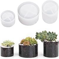 Vista 1 de FineInno 3 moldes de resina para macetas, moldes de silicona para jarrón redondo grande, molde de maceta de hormigón para macetas suculentas, molde