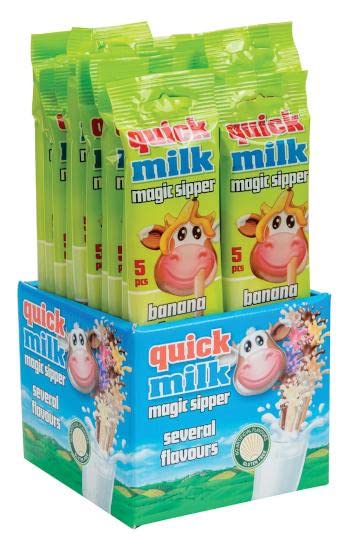 Cannucce Aromatizzate Banana per Latte 30gr x20 Confezioni (Totale 100 Cannucce)