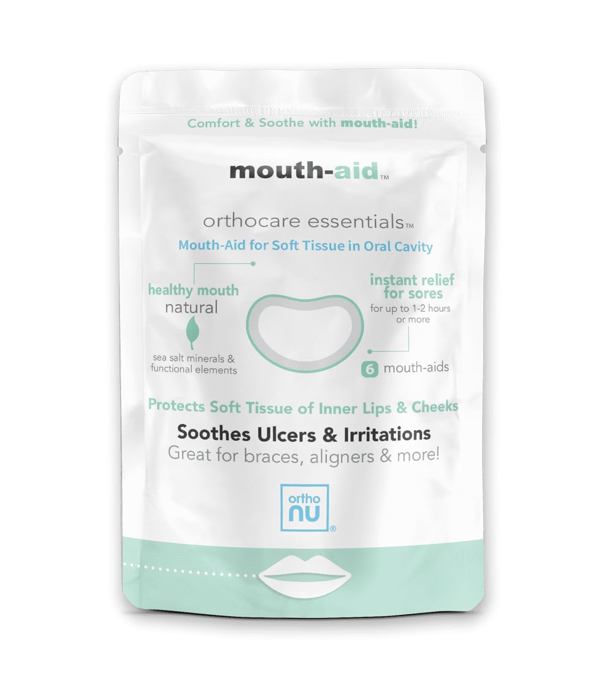 Mouth Aid Oral Relief Patches, Protect and Sooth for Oral Irritation, Adhesive Comfort Patch for Gums and Inner Cheek, 2+ Hours Protection