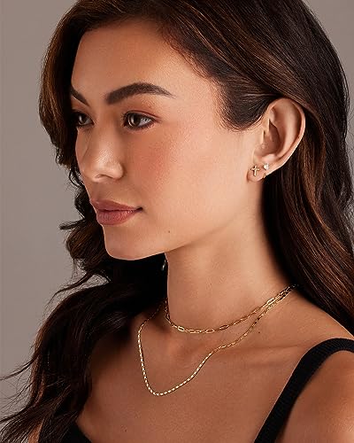 PAVOI 14K Gold Plated Sterling Silver Posts Cross Earrings for Women | Small Religious Faith Cubic Zirconia Cross Studs Huggies Earrings4