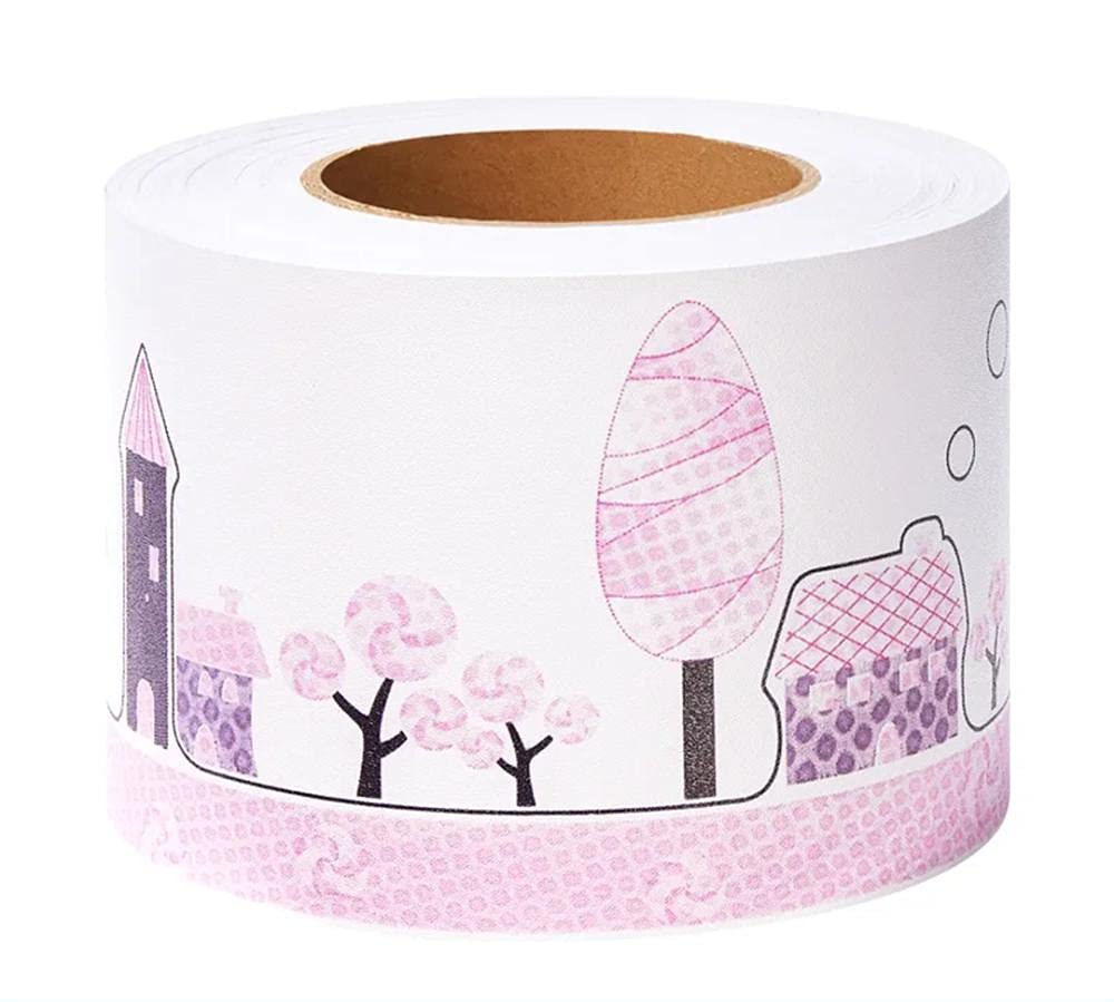 Dostear Wall Borders Peel and Stick Wallpaper Border Window Trim Molding Mirror Frame Kit Wall Panel Bulletin Board Borders Cartoon Manor 10 X 1000cm