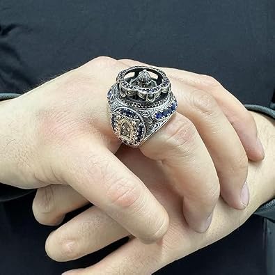 Solid 925 Sterling Silver Al-aqsa Mosque Motif Islamic Cubic Zircon Men's Ring Muslim Religious Ring Gift For Dad
