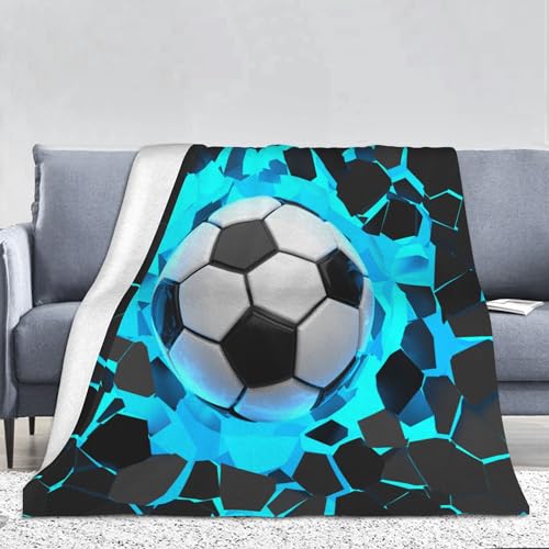 Paahryi Manta De Fútbol 150 X 200 Cm,Diseño Deportivo De Fútbol Para Niños,Suave Y Cómoda,Ideal Para Niños Y Adolescentes A, 150 X 200 Cm