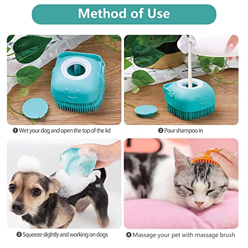 image for 2Pack Dog Bath Brush, Dog Bath Scrubber Shampoo Dispenser Brush, Pet B