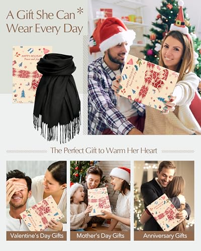 YULARA Womens Scarf Winter Wraps Stocking Stuffers Christmas Gifts for Women Mom Wife Her Coworker, Holiday Cozy Ladies Gifts2