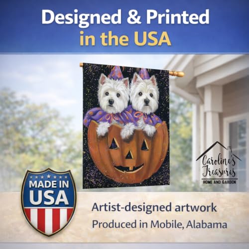 Drapeau Westie Halloween citrouille décoration extérieure durable pour maison