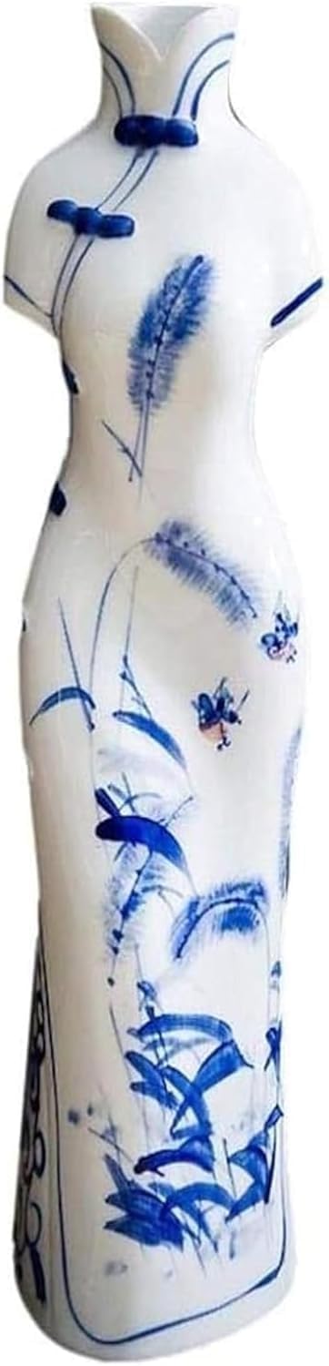 Vase Tabletop Ceramic Classical Reed Creative for Dry Flowers Art Household Living Room Bedroom Office Desktop