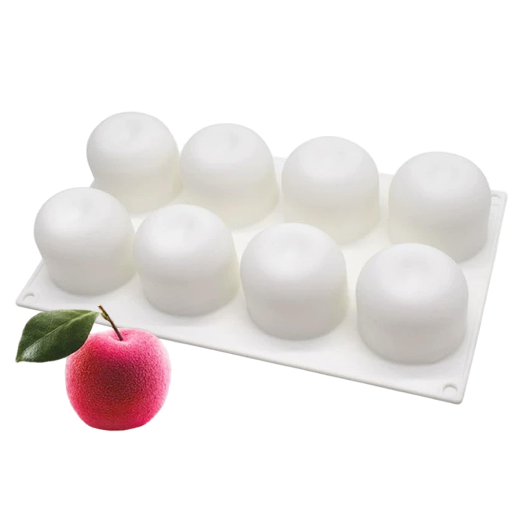Xweptuy Fruit Molds 8 Cavity Non-stick Fruit Molds Silicone Heat-resistant Flexible Silicone Moulds for Pastry Chocolate Cake Dessert Brownies Cakes Mousses