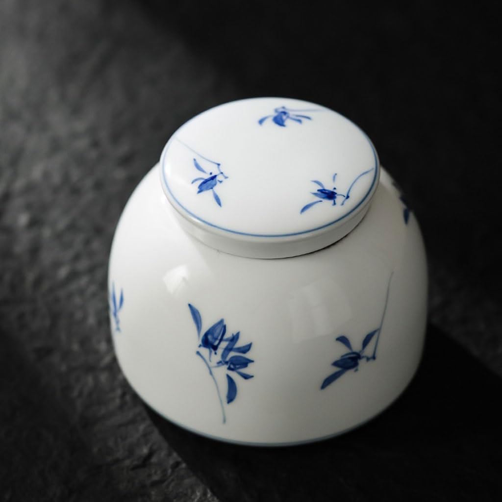 Słoiki do przechowywania Kuchnia Podróżna herbata Kwiatowa Herbata Magazyn Herbaty Czysta Ręcznie malowana Motyl Orchidea Herbata Pudełko Ceramiczne Zamknięte Pudełko, Mały Przenośny Pojemnik Do