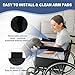 SPRING SEAON Wheelchair Armrest Covers (Pair) - Suede Velvet Memory Foam Accessories Pads for Wheelchair Arm Rest, Office Transport Chairs, Soft Support Cushion for Mobility Aids(Navy Blue)