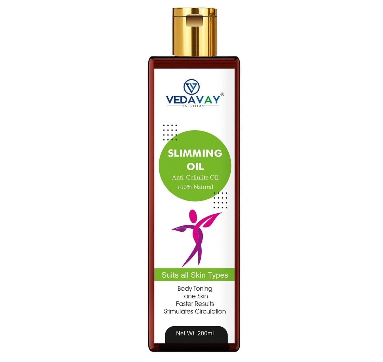 VEDAVAY Fat Burning Oil for Belly Fat | Anti-Cellulite Body Massage Oil with Harad, Amla & Rosemary | Ayurvedic Slimming Oil for Men & Women | Natural Weight Loss, Fast Absorption, 100ml-image-19