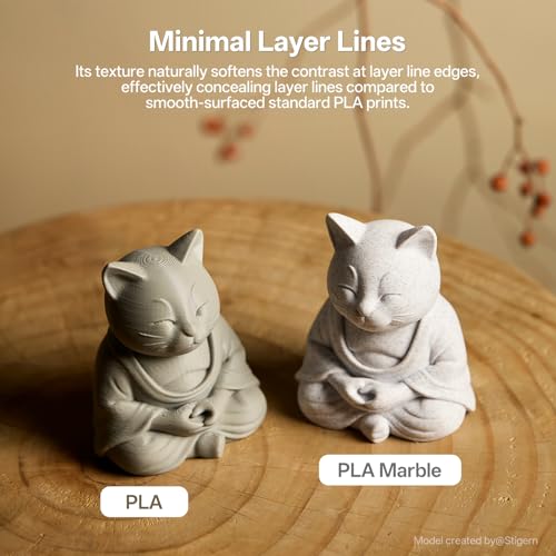 Image of ANYCUBIC Marble PLA 3D Printer Filament, 3D Printing Rock PLA Filament 1.75mm Dimensional Accuracy + /- 0.03mm, 1KG Spool (2.2 lbs), Marble White