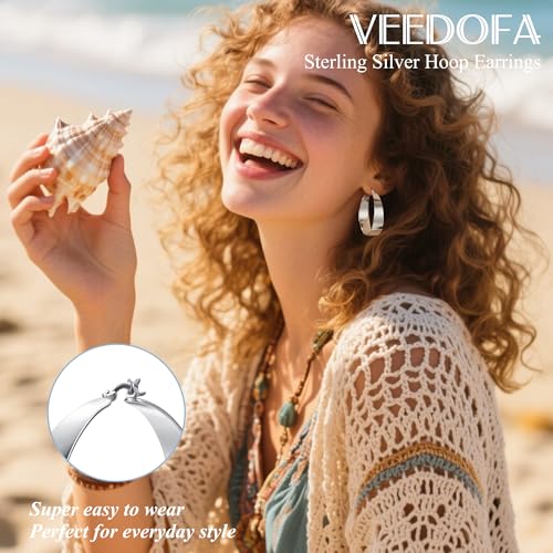 10MM Wide Thick Gold Hoop Earrings for Women Hypoallergenic 925 Sterling Silver Large Hoop Lightweight Chunky Hoops Earring for Women Jewelry Gifts2