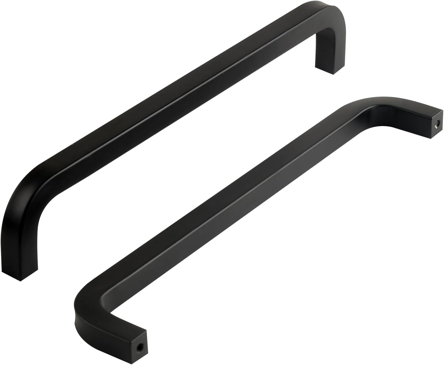 5 Pack Black Kitchen Handles for Cabinets 7-1/2 Inch Hole Center Modern Cupboard Door Handles Closet Door Pulls Bathroom Vanity Handles Curved Pulls Furniture Hardware