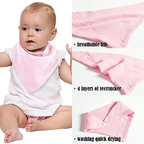 BDSHUNBF 6PCS Baby Bandana Dribble Bibs, Baby Bibs, Super Absorbent Drool Bibs with Adjustable Snaps - Image 3