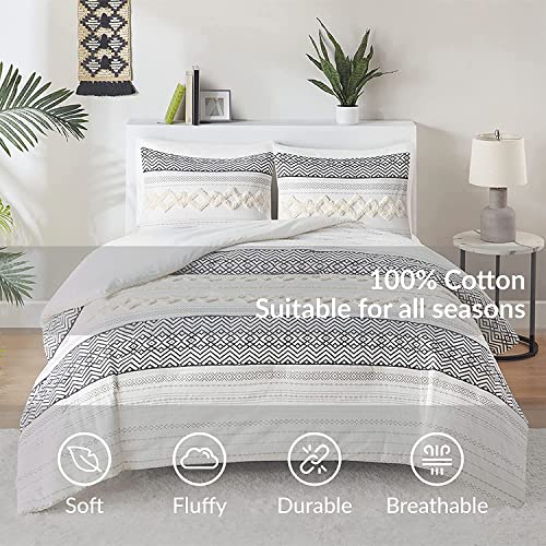 Hyde Lane Farmhouse Bedding Comforter Sets King, Ivory Boho Bed Set