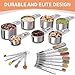 EWFEN Measuring Cups and Spoons Set, 7 Stainless Steel Nesting Measuring Cups & 7 Spoons, 5 Mini Measuring Spoons &1 Leveler, Kitchen Gadgets for Cooking & Baking, Square