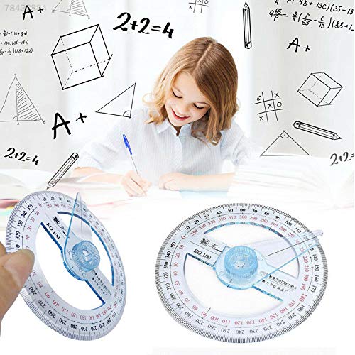 Generic 53DC 360 Degree Protractor Round Ruler Gauge Angular Learning ...
