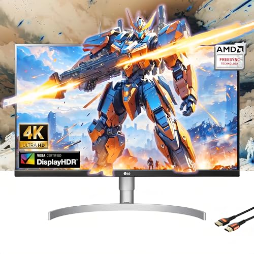 Image of LG Ultrafine 27-Inch 4K UHD IPS Monitor with HDR10 with VESA DisplayHDR 400, AMD FreeSync, andUSB Type-C 90W PD, Built-in Speaker, HDMI, DisplayPort, Tilt /Height /Pivot Adjustable Stand, White