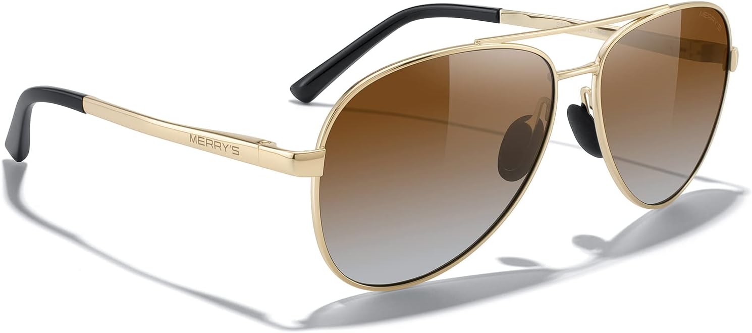 MERRY'S Aviator Sunglasses for Men Women - Polarized Driving Sun glasses Mirrored Lens UV 400 Protection 58 MM - Image 6